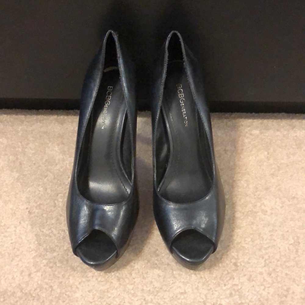 Black Peep Toe Heels